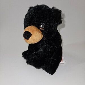 Nature Planet Eco Pals Black Bear Plush 6.5" Stuffed Animal Toy Brown Sewn Eyes